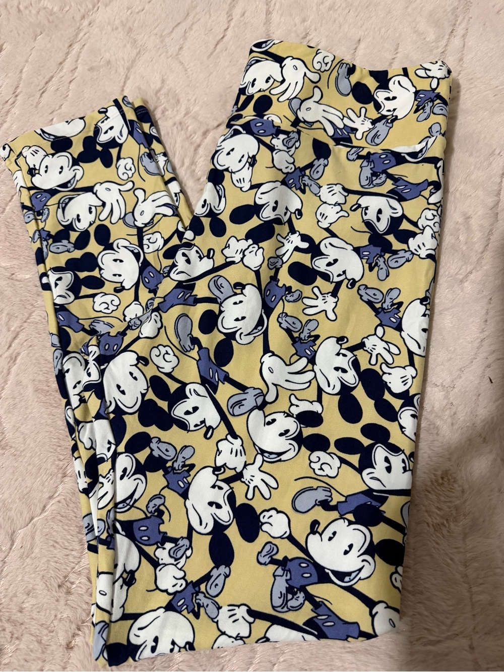LuLaRoe Yellow Black White & Blue Cartoon Character Leggings